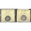 Image 1 : 1858 20¢ & 1905 25¢ ICCS VG8.  Lot of 2 coins both designated with problems.