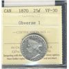 Image 1 : 1870 25¢ Obv 1 ICCS VF30.