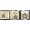 Image 1 : 1952 25¢ HR MS64, 1953 LgDt MS63 & 1966 $1 MS64 Cam.  Lot of 3 ICCS coins.