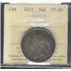 1871 50¢ ICCS VF20.