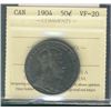 1904 50¢ ICCS VF20.  Darker key date issue.