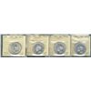 Image 1 : 1937 50¢, 1944 Nr, 1945 & 1947 St7 ICCS MS62.  Lot of 4 coins with 1944 de3signated Cameo.
