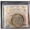 Image 1 : 1937 50¢ ICCS MS63.  Sharp lustre and hint of gold.