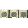 Image 1 : 1937 $1, 1938 & 1947 Ptd 7 Quad HP ICCS VF20 to VF30.  Lot of 3 coins.
