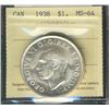 Image 1 : 1938 $1 ICCS MS64.  Full white.