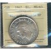 Image 1 : 1947 $1 Blt7 Dbl HP ICCS MS63.  Lustrous.