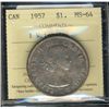 Image 1 : 1957 $1 1 WL ICCS MS64.  Nice example.
