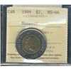 Image 1 : 1999 $2 Nunavut ICCS MS66.