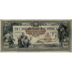 Canadian Bank of Commerce; 1917 $100 #11039 CH-75-16-02-12 PMG CH F15.  Nice example high denominati