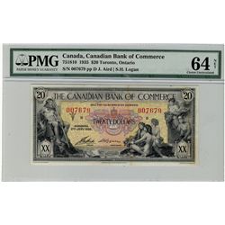 Canadian Bank of Commerce; 1935 $20 #007679 CH-75-18-10 PMG CH UNC64 Net. Bright issue with minor or