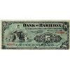 Image 1 : Bank of Hamilton; 1904 $5 #445646 CH-345-18-02 PMG F12 Net.  Popular issue with with strong colours.