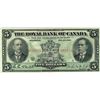 Image 1 : The Royal Bank of Canada; 1913 $5 #3022218 CH-630-12-04 PMG VF35.  Bright strong colours, nice for g