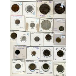 Russia, Prussia & Poland coinage; Lot includes 32 different pcs dating mid 1800's to early 1900's.  