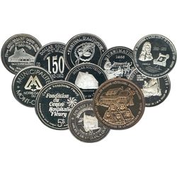Trade Dollars; Lot of Silver issues from, 1984 Chicoutimi, 1985 JA Moisan, 1990 Montreal Hospital, 1