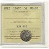 Image 1 : Nlfd 1947c 5¢ ICCS MS62.