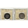 Image 1 : Nlfd 1870 50¢ F12 & 1882H F15. Lot of 2 ICCS coins.