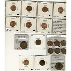 Canadian Decimal lot;  includes large cents 1888, 1902, Sml cents 1920, 1936, 1937, 1939, 1945, 1947