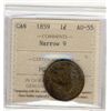 Image 1 : 1859 1¢ Nar 9 ICCS AU55.