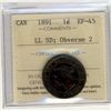 Image 1 : 1891 1¢ LL SD Obv 2 ICCS EF45.