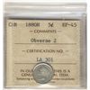 Image 1 : 1880H 5¢ Obv 2 ICCS EF45.  Better Obverse type.
