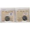 Image 1 : 1922 5¢ MS62 & MS64.  Lot of 2 coins designated by consignor as MS62 Near & MS64 Far rim.  Both coin