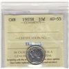 Image 1 : 1903H 10¢ ICCS AU55.  Full white issue.