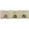 Image 1 : 1881H 25¢ VG10, 1886 Obv 4 SBE AG3 & 1910 F12.  Lot of 3 ICCS graded coins.
