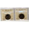 Image 1 : 2005 $1 T. Fox & 2008 Olympic Loon ICCS MS66.  Lot of 2 coins.