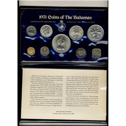 Bahamas 1971 Uncirculated Specimen Set.  Issued from the Franklin Mint, set includes 9 pcs all in or