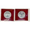 Image 1 : Bahamas 1973 Proof Sterling Silver UNC Specimen $2 Flamingo coin.  Lot of 2 examples both in origina