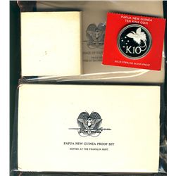 Papua New Guinea;  Proof Set 1975, 1976 & Proof Ten Kina Coin 1975, 1976.  All 4 pcs come in origina