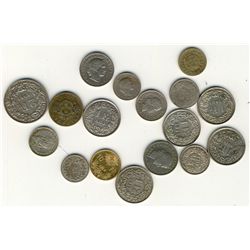 Switzerland; Lot of 15+ coins 1850+.  Includes 1850 5 & 20 rappen, 1900+ coinage 14 pcs & 1915 Gold 