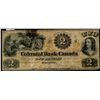 Image 1 : The Colonial Bank of Canada;  1859 $2 #2399 CH-130-10-02-04,  VG with tape repair on top border.