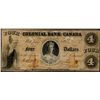 Image 1 : The Colonial Bank of Canada; 1859 $4 CH-130-02-08 Fine. Small corner nick.