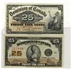 Image 1 : 1900 25¢ DC-15a & 1923 DC-24c.  Lot of 2 notes VF-EF.