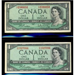 1954 $1 37b;  Lot of approx 100+ notes all original EF's to UNC.  Notes slighlty mishandled but all 
