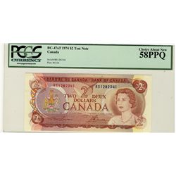 1974 $2 BC-47aT #RS1282341 PCGS CH AU58PPQ.  Looks Uncirculated.