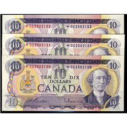 1971 $10 BC-49aA #*DG2502150 - 2152.  Lot of 3 notes all nice Original Choice UNC.