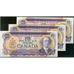 1971 $10 BC-49aA #*DG2502157 - 2159.  Lot of 3 notes all nice Original Choice UNC.