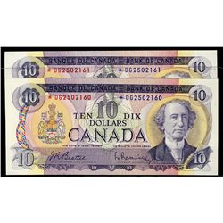 1971 $10 BC-49aA #*DG2502160 - 2161.  Lot of 2 notes both nice Original Choice UNC.