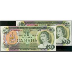 1969 $2 BC-50aA #*EB2179469-470.  Lot of 2 notes both Original UNC issues.