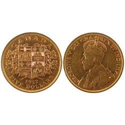 1912 $5 Gold, VF+.