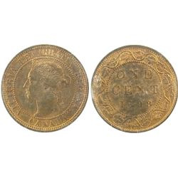 1898H 1¢ ICCS MS64RD.  80% red, with a lustrous wine red appeal.