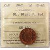 Image 1 : 1947 1¢ ML, Blt 7 ICCS MS65RD.