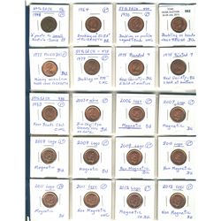 1948 1¢ to 2012 Mixed Varieties. Lot includes 20 pcs all with diverse varieties such as Doubling, Di