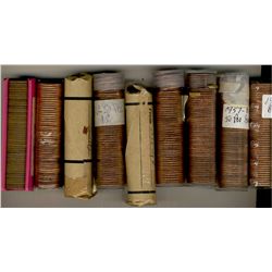 1957 1¢ BU roll, 1958, 1959, 1961, 1963 &  circ rolls 1948 1¢, 1954, 1956.