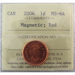 2006 1¢ Magnetic, ICCS MS64RD.