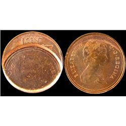Undated 1¢ Elizabeth ERROR example. 85% partial brockerage.
