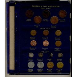 Canadian Type Set Collection Small Coins (Whitman holder;  includes 11 common date cents, Silver 5¢ 