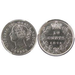 1871H 10¢ PCGS AU58.  alast white and sharp.  Very flashy and attractive example.